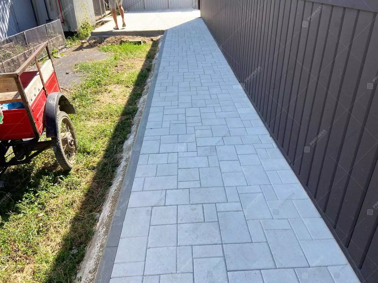 Тротуарная плитка Ландхаус Белый, фактура гладкий, гранитная, мрамор, высота 40 мм, 60 мм-8