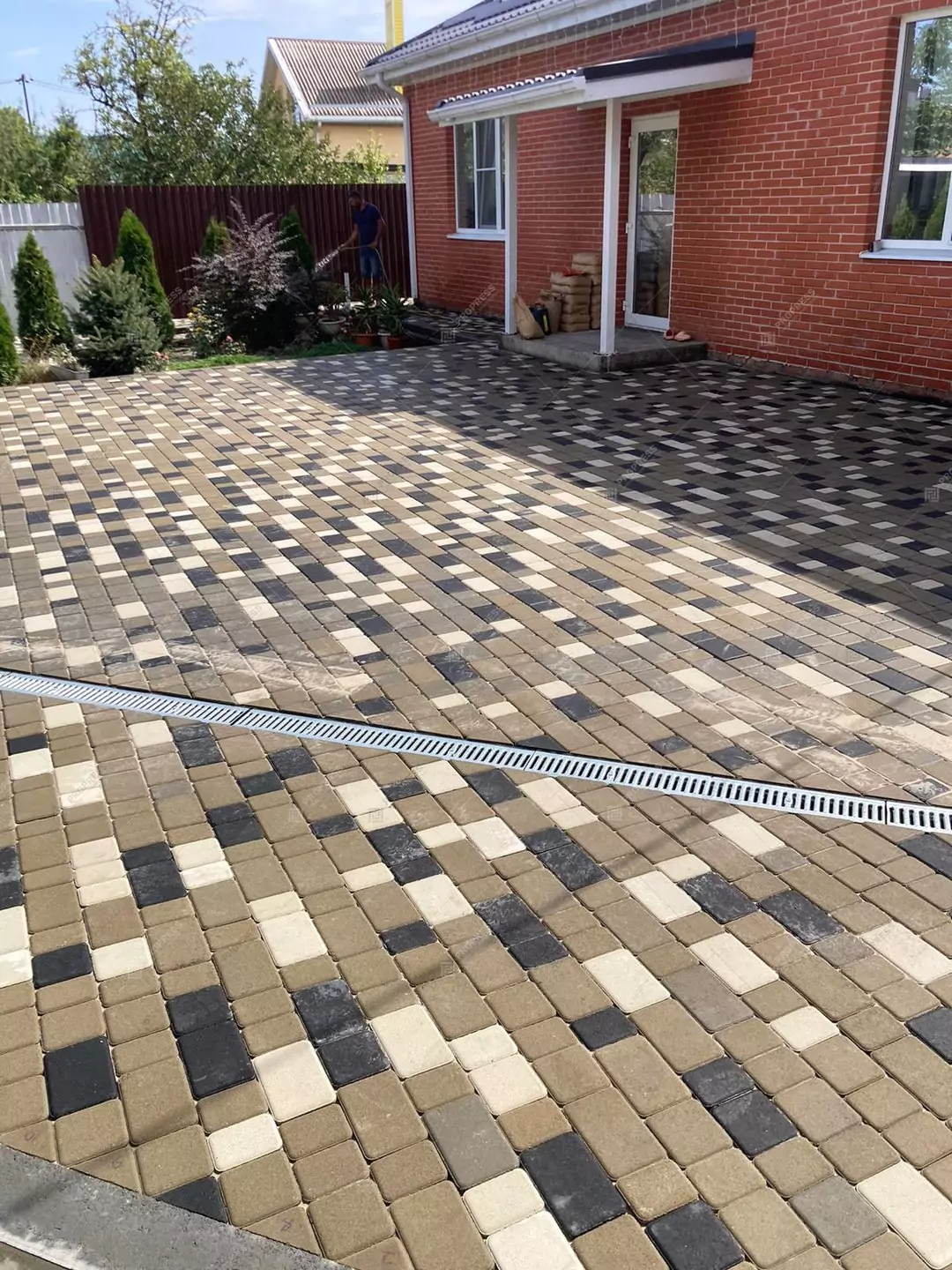 Тротуарная плитка Старый город Серый, фактура гладкий, гранитная, мрамор, высота 40 мм, 60 мм-12