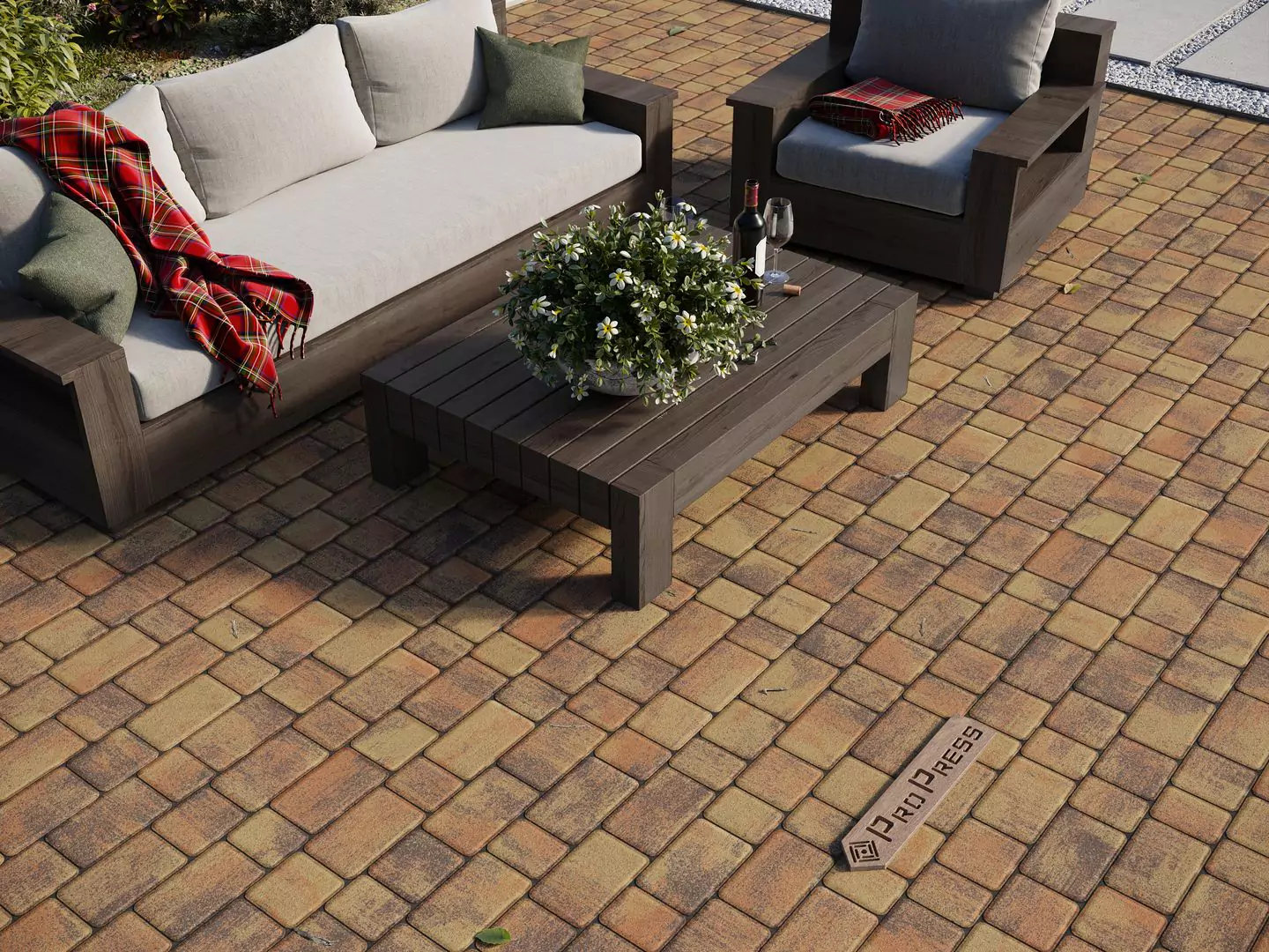 Тротуарная плитка Старый город №10 "Джафар", фактура гладкий, гранитная, мрамор, высота 40 мм, 60 мм